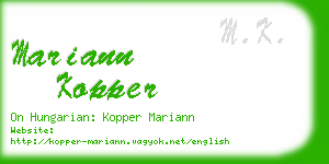 mariann kopper business card